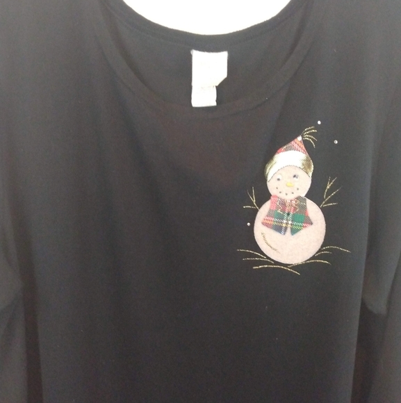 Karla Marie Black Holiday Snowman Dress - Picture 3 of 14